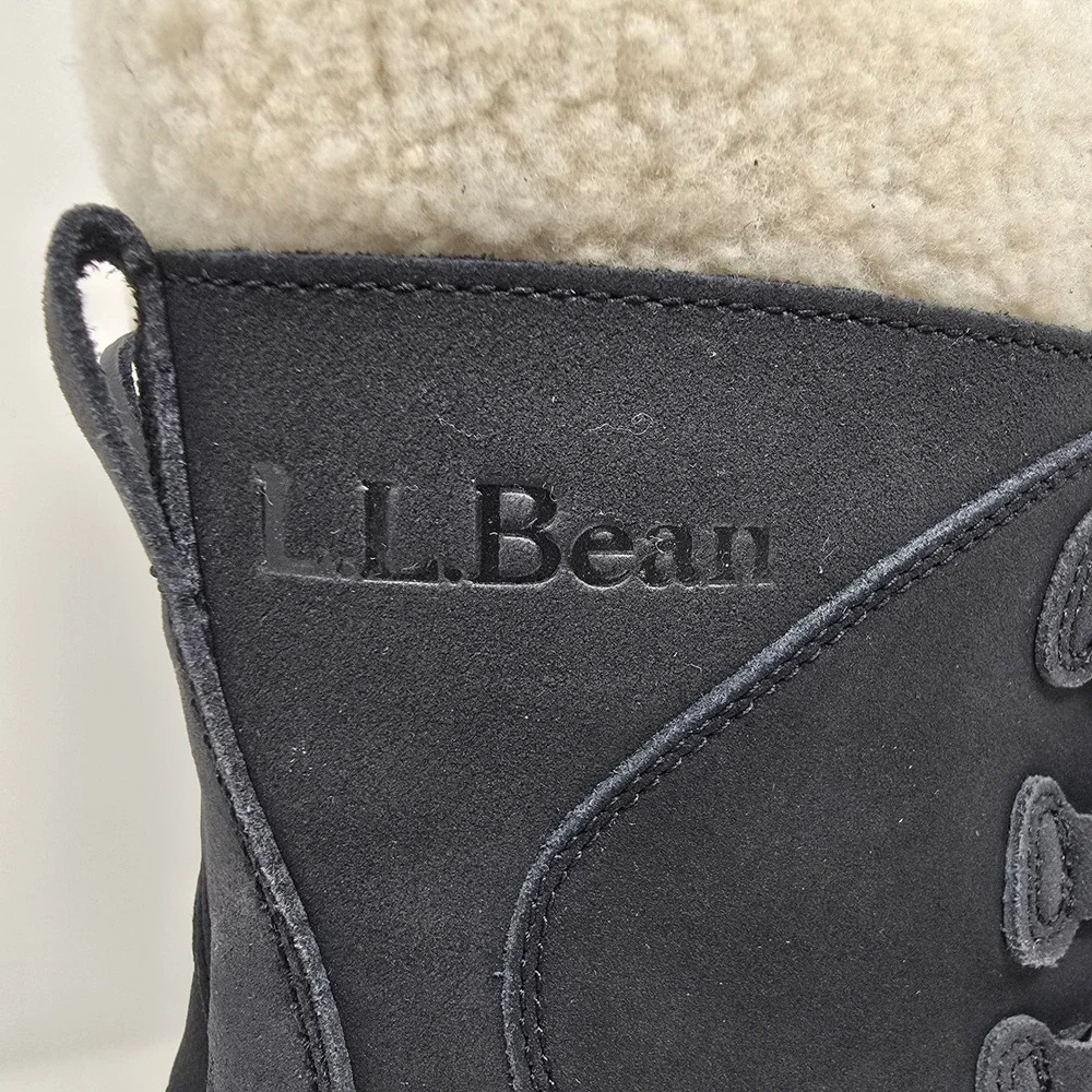 LL Bean Snow Boot Lace-Up Womens 8 Black Insulated Waterproof 284882 ONBJ1 04080